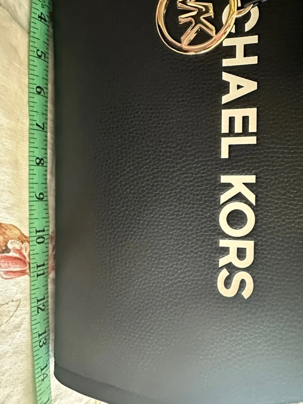 Michael Kors Black Tote with Gold Logo Charm - Picture 2 of 7